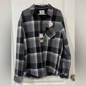 NWT Nomad Men's Gray Plaid Shirt